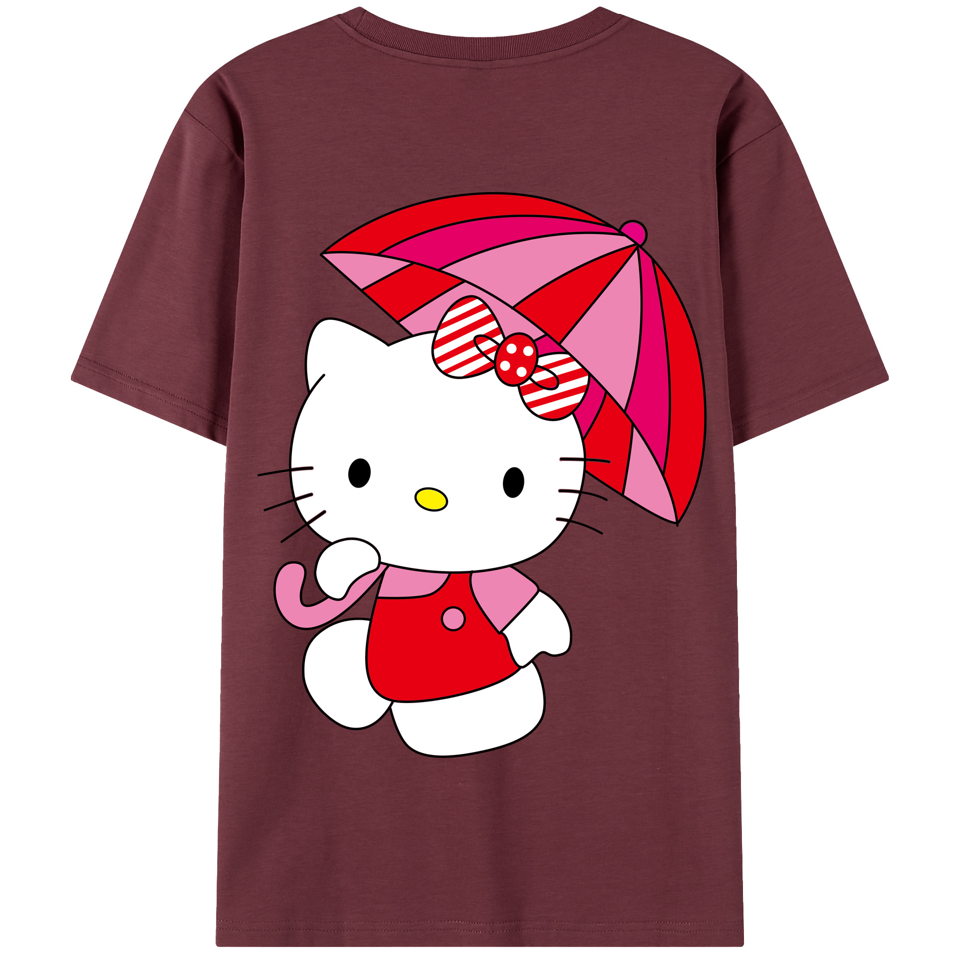 （画像用） Hello Kitty ハローキティ 綿100％半袖Tシャツ（背面プリント）